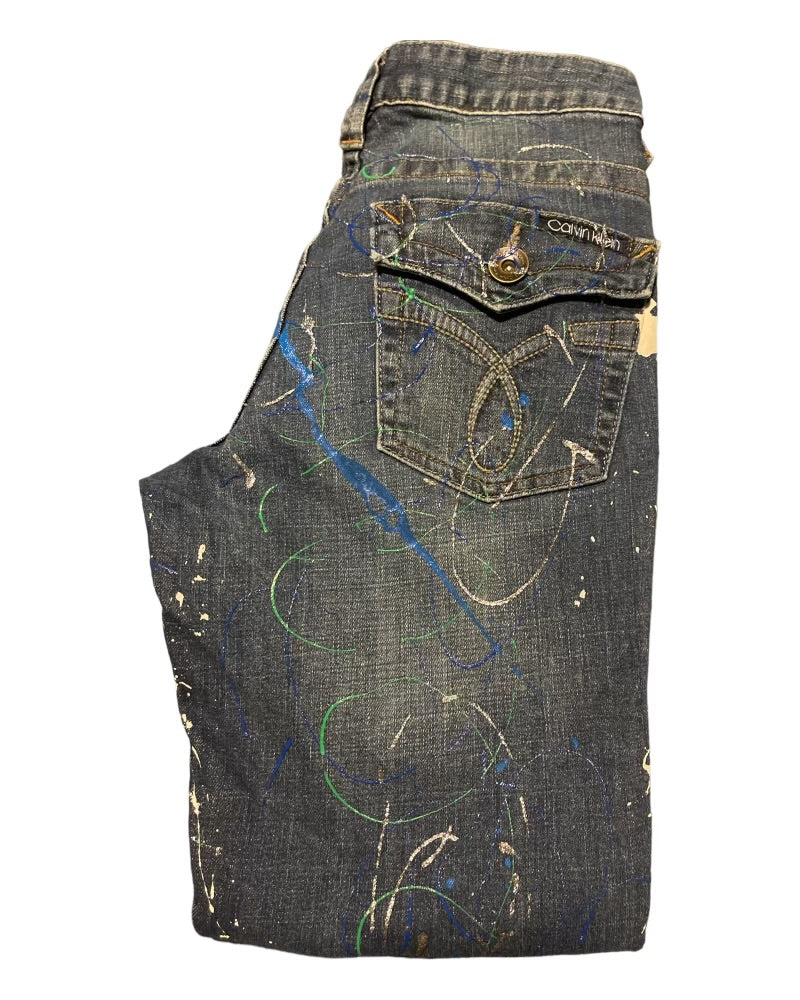 Calvin Klein Jeans With Splattered Paint Design