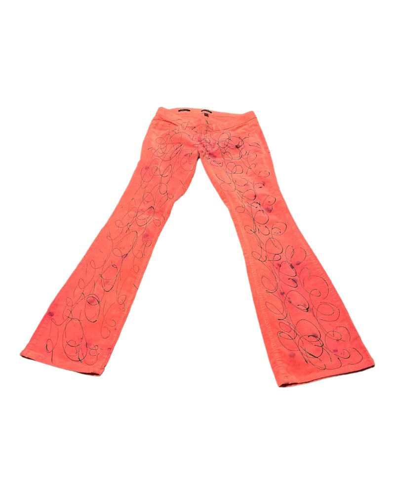 Peach Canvas Corduroy Pants