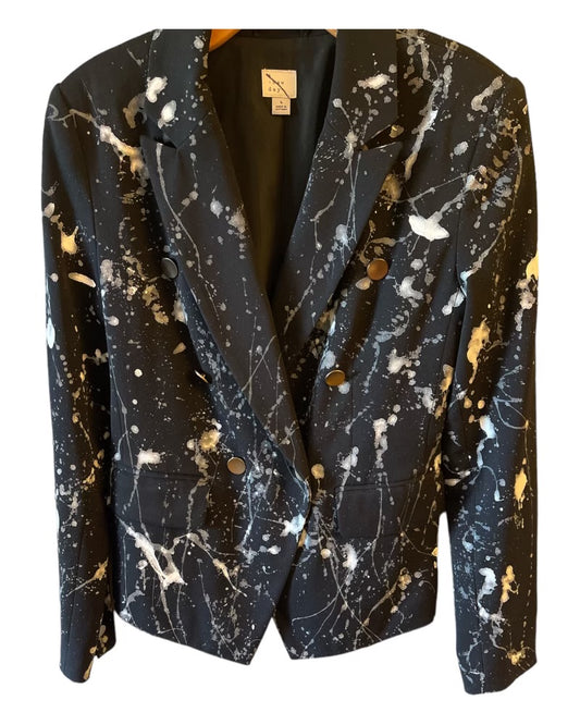 Ladies Black Blazer With Gold Buttons