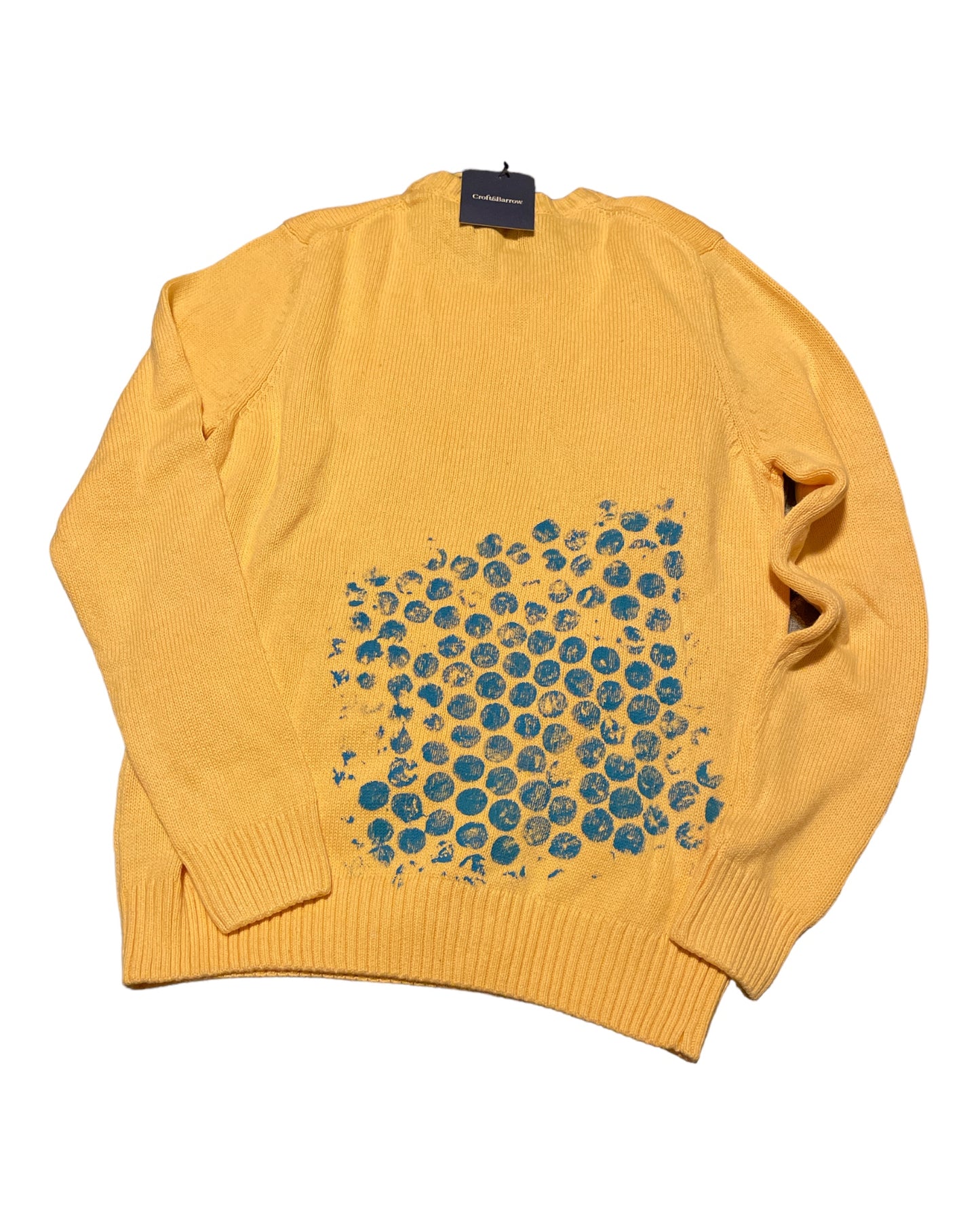 Yellow Cotton Sweater By Croft & Barrow